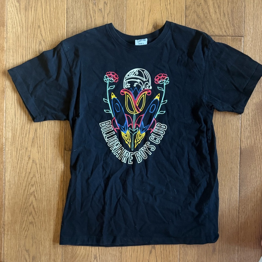 Billionaire Boys Club Black Tee with Floral Graphic